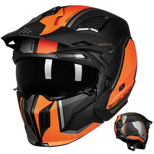 Off-Road Motorcycle Full Face Helmet Riding Helmet Half Variable Retro Helmet Unisex Personality