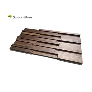 Flexible fold easy stick luxury relief 3D hardwood background used interior decorative 3d wood wall panel