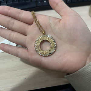 Muslim Eid <b>Arabic</b> Islamic Medallion No Fade Cubic Zirconia Fashion Jewelry Stainless Steel Waterproof for Women - Product Image 4