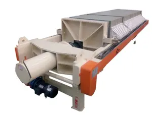 Automatic discharge membrane filter press in wastewater technology