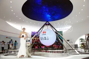 Interior mágico 360 grados círculo Flexible Led pantalla bola esfera Led Video pared globo interior pantalla redonda
