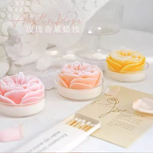 Velas en Forma de Rosa con Base de Vidrio, Vela Artística Multicolor con Flores para Decoración Romántica de Bodas y Hogar - Product Image 2