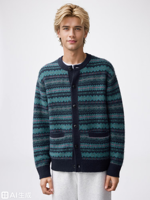 Confortable et non irritant. Pull pour homme en tricot épais à mailles fines. Motif Fair Isle.