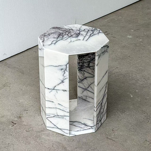 In Stock Octagon Side Table Nordic Style Premium Travertine