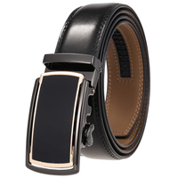 Ceinture en cuir véritable pour hommes LY88951-1 avec boucle automatique à tirage inversé en alliage, personnalisable avec logo OEM