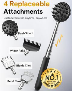 Biểu Tượng Tùy Chỉnh Lại <span class=keywords><strong>Scratcher</strong></span> Kim Loại Di Động Telescoping Với Cao Su Xử Lý Mở rộng Lại <span class=keywords><strong>Scratcher</strong></span> Cho Nam Giới Với Dây Đeo - Product Image 2