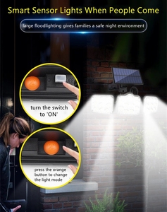 <span class=keywords><strong>Sensor</strong></span> PIR 74 <span class=keywords><strong>LED</strong></span> al aire libre impermeable IP65 <span class=keywords><strong>LED</strong></span> solar jardín luces al aire libre a prueba de agua - Product Image 5
