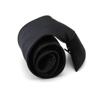 Cravates en satin 100 % polyester noires pré-nouées à clipser pour hommes, faciles à porter, pour smoking, vente en gros Chine
