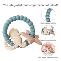 Nouveau design, anneau de dentition en silicone pour bébé, jouet mignon, sans BPA, forme d'étoile de mer, personnalisable par année