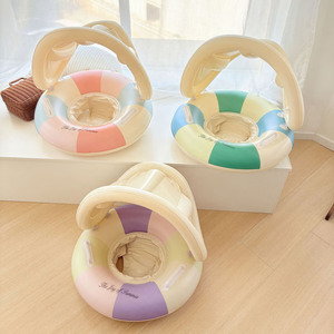 Flotador Inflable de PVC con Logotipo Personalizado y Toldo, Anillo de Natación Portátil para Niños, para Fiestas en la <span class=keywords><strong>Playa</strong></span> o Neumático de Natación Infantil - Product Image 6