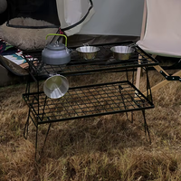 Barbecue d'extérieur moderne en métal, table pliante portable et durable pour le camping et les pique-niques