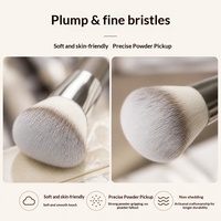 Ensemble professionnel de 25 pinceaux de maquillage en fibres synthétiques, manche en plastique gris argenté, pour poudre, blush, contour, fond de teint, fard à paupières, sourcils