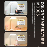 Lampe de bureau multifonctionnelle rechargeable à LED avec porte-stylos, protection des yeux, veilleuse, style moderne pour étudiants et bureau à domicile