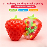 JOSSION Jouet à presser en pâte à modeler à montée lente, motif fraise, avec bruit crépitant, anti-anxiété, anti-stress, souple, 80g, pour enfants