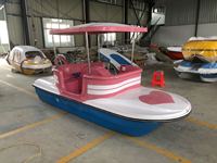 Bateau flamant rose pour 4 personnes avec toit étanche, pédalo flamant rose pour parc aquatique, bateau aquatique