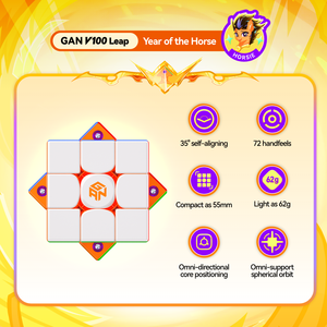 Cubo Mágico Magnético <span class=keywords><strong>3x3</strong></span> Edición Caballo 2026 <span class=keywords><strong>Gan</strong></span> V100 Leap Frosted, Juguete de Rompecabezas GanV100, Nuevo Giro para los Pioneros - Product Image 3
