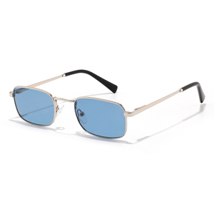 Gafas de sol rectangulares de oro rosa con montura completa y lentes de espejo, unisex, protección solar para adultos, ligeras - Product Image 6
