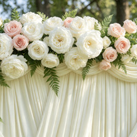 Rideau de fond photo en tissu gaze douce rose vif avec grand nœud, noir et blanc, pour décoration de scène, anniversaire et mariage