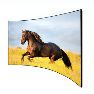 Écran <span class=keywords><strong>de</strong></span> <span class=keywords><strong>projection</strong></span> incurvé à cadre fixe 100 pouces, format 16:9, pour cinéma maison, jeux interactifs, salles d'exposition, <span class=keywords><strong>projection</strong></span> HD - Product Image 1