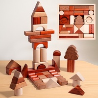 Blocs de construction en bois pour moto, 50 pièces, colorés, à grosses grainures, jouets éducatifs à assembler et empiler pour enfants