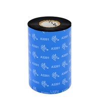 Ruban de transfert thermique A3201 BK à base de cire et de résine hybride pour étiquettes code-barres 2D, formats 90-110 mm pour imprimante d'étiquettes