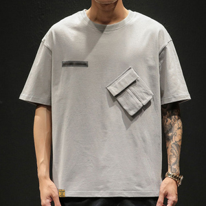 เสื้อยืดฮิปฮอปสไตล์ญี่ปุ่นสำหรับผู้ชาย รุ่นคัสตอมเฮฟวี่เวท เสื้อยืดสตรีทแวร์ลำลองแฟชั่นผ้าฝ้าย - Product Image 2