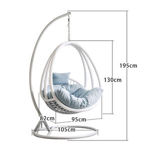 Silla Columpio de ratán para jardín al aire libre, de metal, con huevos - Product Image 6