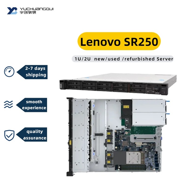 Lenovo ThinkSystem SR250 V3 Rack Server Intel Xeon E-Core 128GB DDR5 Dual Network Ports High Performance Computing Server