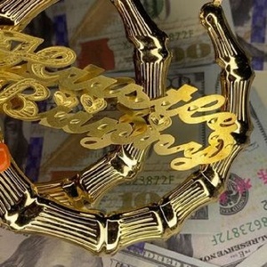 <span class=keywords><strong>Figaro</strong></span>-cadena de eslabones con textura de Color dorado, Collar personalizado de dos tonos con letras de Hip Hop, brazalete curvo con nombre personalizado en 3d - Product Image 2