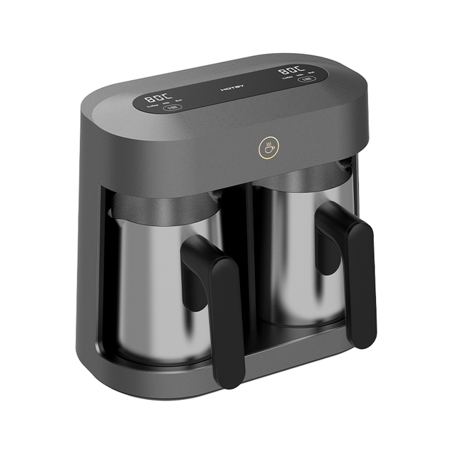 Hotsy New Design Double Cups Electric Turkish Coffee Machine Automatic Stainless Steel Turkish Two Cup Coffee Maker