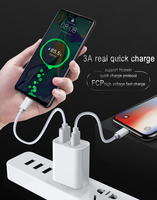 Cargador de Pared GAN de 20W PD USB-C Tipo A+C con Enchufe Europeo, Adaptador con Carga Rápida QC 3.0 y Luz LED para Teléfono y Tableta