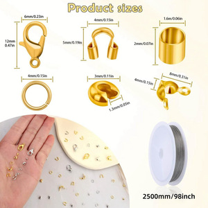 ชุดอุปกรณ์ทำเครื่องประดับ DIY 14 ช่อง สำหรับทำสร้อยข้อมือ  อะไหล่โลหะผสมทองและเงิน รูปทรงหลากหลาย ชิ้นส่วนชุบเคลือบ พร้อมเครื่องมือ - Product Image 3