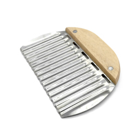Waffle Fries Chopper Tool, mes voor verse groenten en fruit, versterkt ergonomisch hakmes met houten handvat, keukengadgets