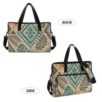 Sac pour ordinateur portable matelassé à imprimé floral Art Déco tropical personnalisé, motif Kapa Hawaïen, pour le shopping, les voyages et le transport quotidien