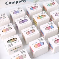Ensemble de rubans washi style macaron frais pour les amateurs de journalisation, papier washi imprimé coloré pour la décoration d'albums et de journaux DIY