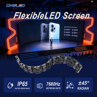 Pantalla LED Flexible P2.6 P2.9, Pantalla LED Curva a Todo Color de 500x500 mm para Fiestas y Bodas