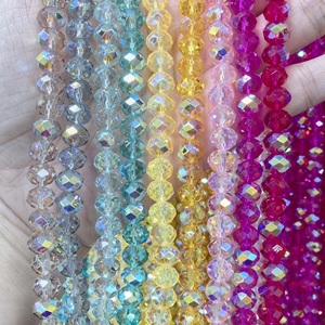 Perle di Vetro Rondelle Cechi da 8mm AB all'<span class=keywords><strong>Ingrosso</strong></span>, <span class=keywords><strong>Perline</strong></span> Distanziatrici Colorate per Bracciali e Collane, Perle di Vetro Lampwork in Cristallo - Product Image 6