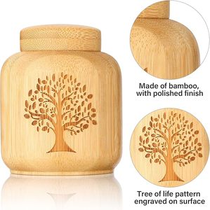 Grosir ramah lingkungan MINI penyimpanan rumah hewan peliharaan guci bambu bulu hewan peliharaan atau rambut kotak kenang-kenangan untuk hewan peliharaan kotak hadiah Memorial anjing kucing - Product Image 3