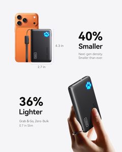 Batería Externa Portátil Ultra Delgada de 45W con Carga Rápida, 10000mAh, Li-Polímero, Puertos USB-C/USB-A, Linterna - Product Image 2