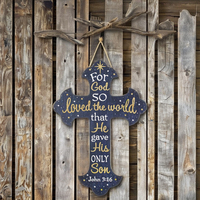 Personnalisé pour Dieu a tant aimé le monde fait à la main Antique croix décoration murale écologique en bois anniversaire décoration de la maison motif