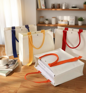 Customized <b>Thick</b> Cotton Canvas Handbag for Women, Large Capacity Zipper Buckle, Women's Shopping Bag - Product Image 1