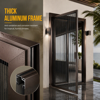 Porte pliante en aluminium sur mesure avec moustiquaire rétractable en maille diamantée en acier inoxydable