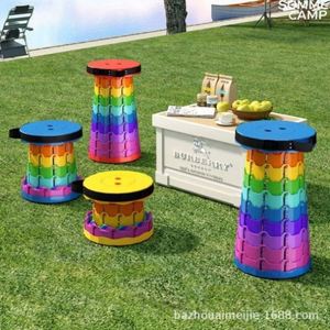 Wholesale Portable Modern Plastic Bag Pad Foldable Retractable Collapsible <b>Stool</b> Telescopic Easy Carry High Load Capacity - Product Image 2
