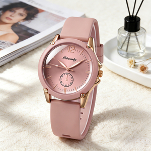Orologi di Lusso da <span class=keywords><strong>Donna</strong></span> 2026 con Logo Personalizzato, Cassa Marrone 35mm, Cinturino in Silicone, Design Semplice e Popolare, Orologi al Quarzo - Product Image 5