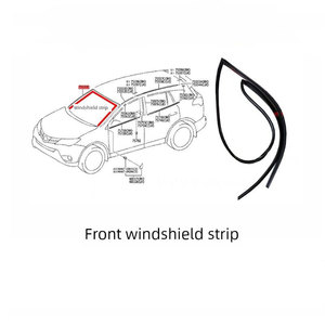 Bande d'étanchéité de pare-brise avant de voiture, garnitures de déflecteur de pluie pour Toyota RAV4 <span class=keywords><strong>XA40</strong></span> 2013 2014 2015 2016 2017 2018, modification automobile - Product Image 1