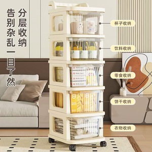 <b>Plastic</b> <b>Storage</b> <b>Drawer</b> Cart <b>5</b> Tier Mobile Organizer For Toys Food Stationery Home Bedroom Living Room - Product Image 4