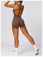 Nouveau design de barboteuses d'entraînement sans couture avec logo personnalisé pour femmes vêtements de danse combinaison moulante de yoga une pièce pour femmes