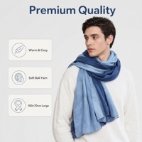 Écharpe en polyester pour homme, motif dégradé bleu, légère et chaude, idéale pour le printemps, design tendance en cercle
