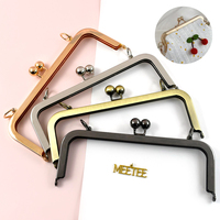 Meetee BS401 20cm Accessoires de sac DIY Cadre métallique classique Fermoir Kiss Clasp Portefeuille pour femme Poignée de sac carrée Lisse Écologique
