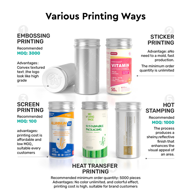 aluminum container screw top for food